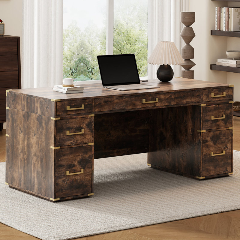 Loon Peak Kaliya 70.00 W Rectangle Computer Desk Wayfair